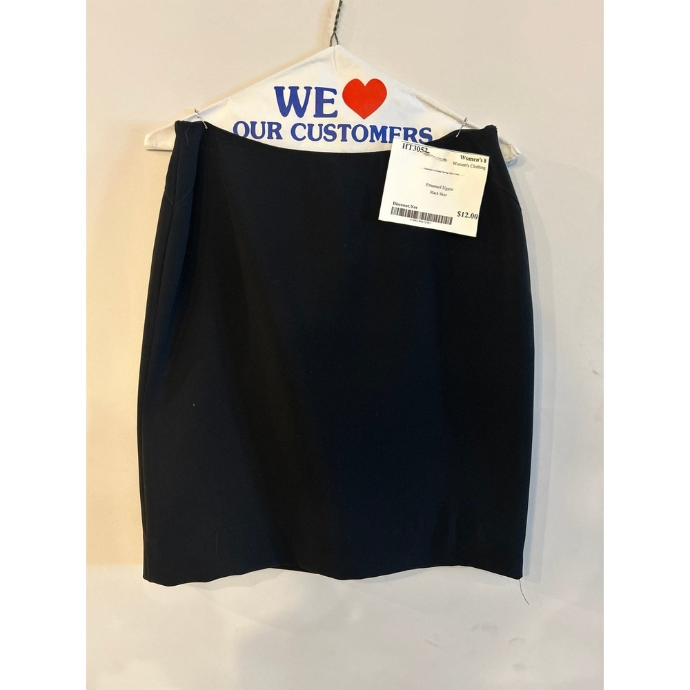 Emanuel Ugaro Black Pencil Skirt 8 Vintage
